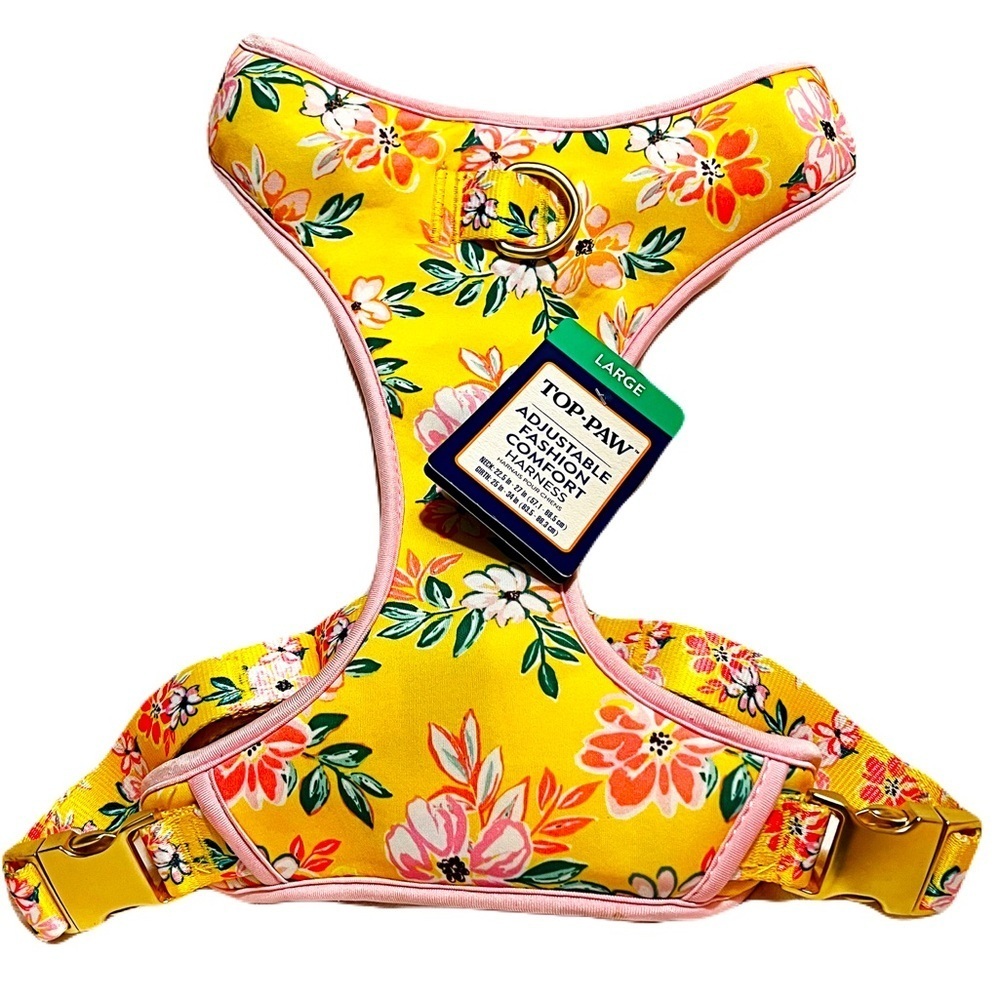 Top Paw Yellow Floral Dog Harness